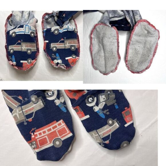 Carter's (2) Footies Sleepers Police Fire EMS Flamingo Striped Zippy 24 months - Picture 7 of 9